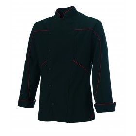 VESTE CUISINE AZOTSHOW noir/rouge 2305 Horeca 23052271116