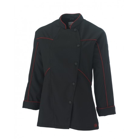 VESTE CUISINE FEMME AZOTSHOW noir / rouge 2325 Veste 23252271116