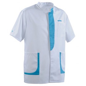 Tunique homme LEE blanc / turquoise 2LEE1TEC Paramédical 2LEE1TEC