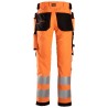 6243 Pantalon en tissu extensible avec poches holster, haute visibilité, Classe 2 AllroundWork High visibility 6243