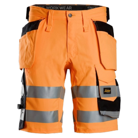 SNICKERS Short en tissu extensible avec poches holster haute visibilité 6135, Classe 1