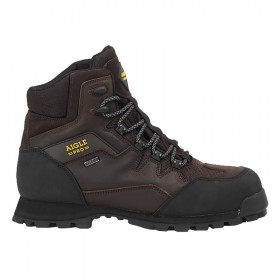 AIGLE NASSIO EVO S3 DARK BROWN Chaussures de sécurité en cuir étanches et respirantes 