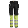 6234 Snickers Pantalon en tissu extensible avec poches holster haute visibilité, Classe 1