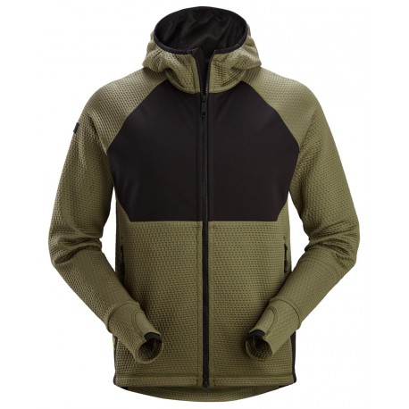 8405 FlexiWork Veste à capuche de couche intermédiaire avec fermeture à glissière pleine longueur FLEECE 8405